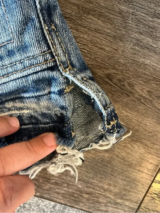 Yzk America Eagle retro size 6/8 Distressed Denim Cutoff Shorts - Blue - Picture 2 of 5